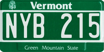 VT license plate NYB215
