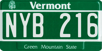 VT license plate NYB216