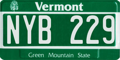 VT license plate NYB229