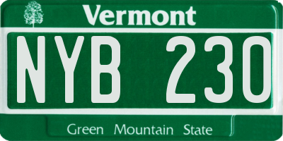 VT license plate NYB230