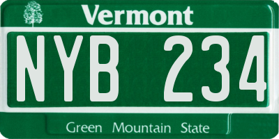 VT license plate NYB234