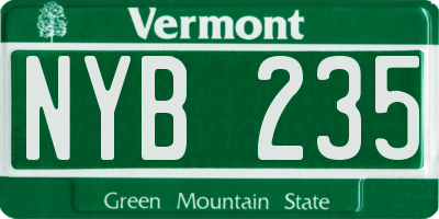 VT license plate NYB235