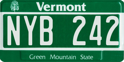 VT license plate NYB242
