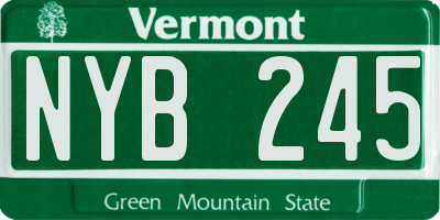 VT license plate NYB245