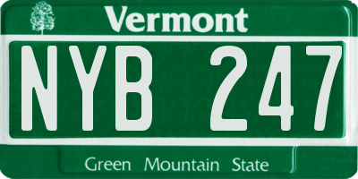 VT license plate NYB247