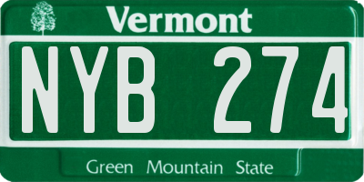 VT license plate NYB274