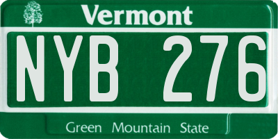 VT license plate NYB276