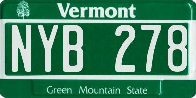 VT license plate NYB278