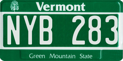 VT license plate NYB283
