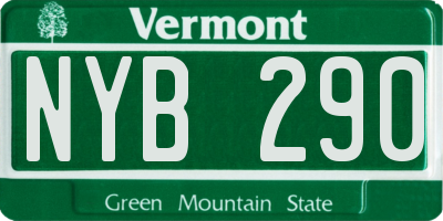 VT license plate NYB290