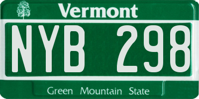 VT license plate NYB298