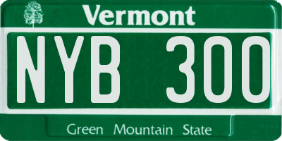 VT license plate NYB300