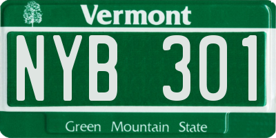VT license plate NYB301