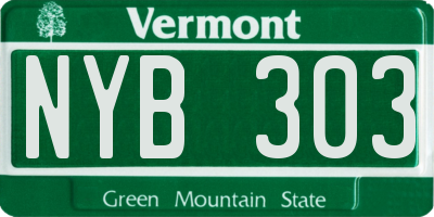 VT license plate NYB303