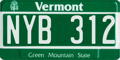VT license plate NYB312