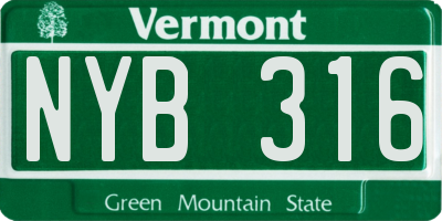 VT license plate NYB316
