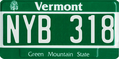VT license plate NYB318