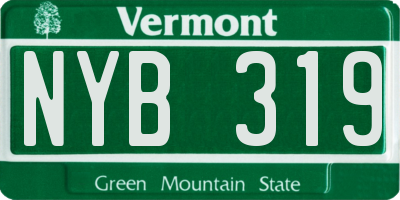VT license plate NYB319