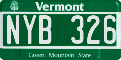 VT license plate NYB326