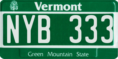 VT license plate NYB333