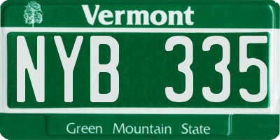 VT license plate NYB335