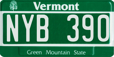 VT license plate NYB390