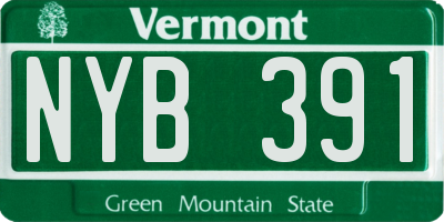 VT license plate NYB391