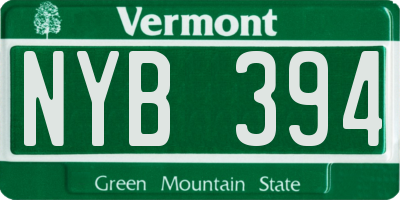 VT license plate NYB394