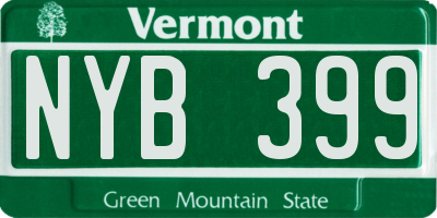 VT license plate NYB399