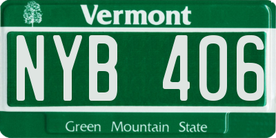 VT license plate NYB406