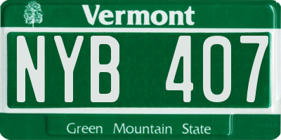 VT license plate NYB407