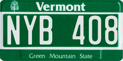 VT license plate NYB408