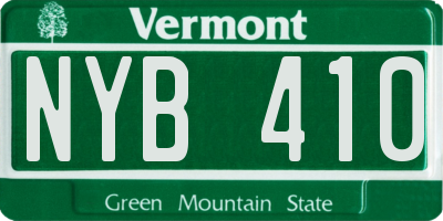 VT license plate NYB410