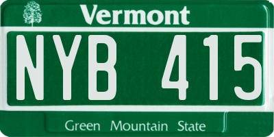 VT license plate NYB415