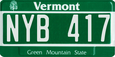 VT license plate NYB417