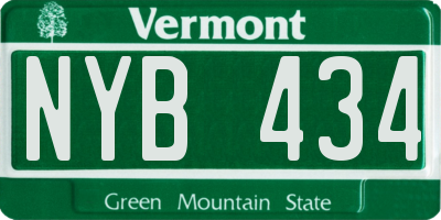VT license plate NYB434