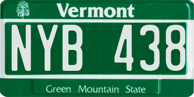 VT license plate NYB438
