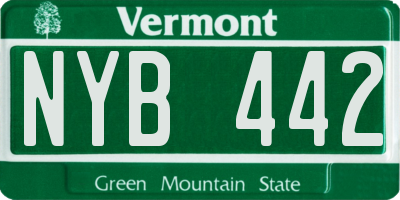 VT license plate NYB442