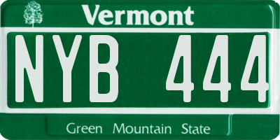 VT license plate NYB444