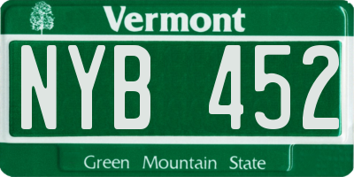VT license plate NYB452