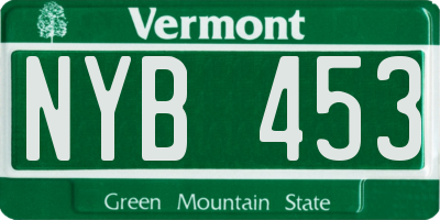 VT license plate NYB453
