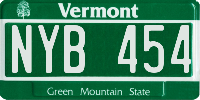 VT license plate NYB454