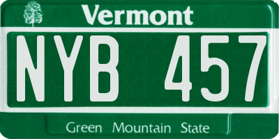 VT license plate NYB457
