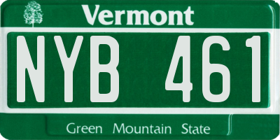VT license plate NYB461