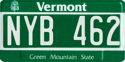 VT license plate NYB462