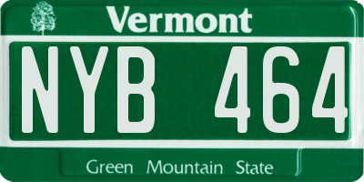 VT license plate NYB464