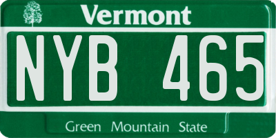VT license plate NYB465
