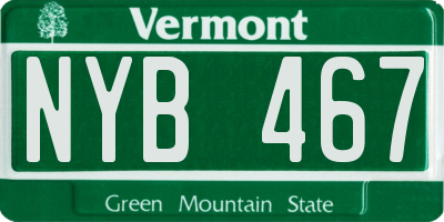VT license plate NYB467