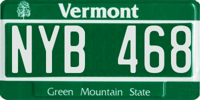 VT license plate NYB468