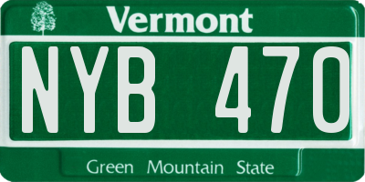 VT license plate NYB470